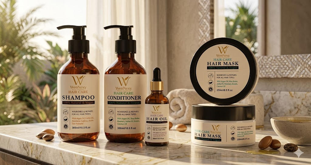 Curated luxury skincare bottles