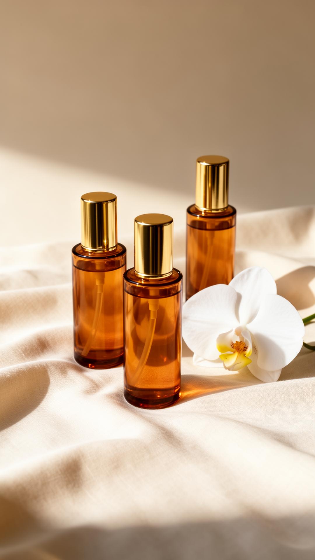 Curated luxury skincare bottles